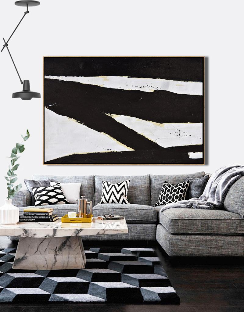 Horizontal Palette Knife Minimalist Art #C15Z